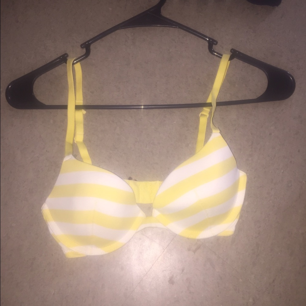 Striped bra fits like "A" cup