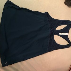 Navy blue lace work-out tank