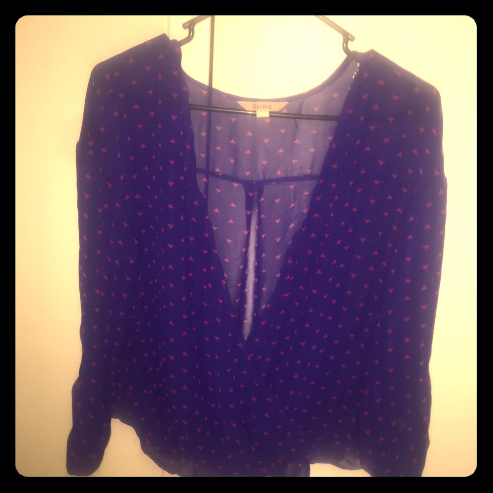 Wrap long sleeve shirt
