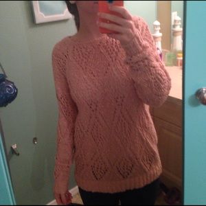Light pink super soft Crochet sweater
