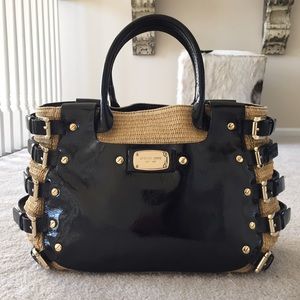 RARE Michael Kors black patent bag purse