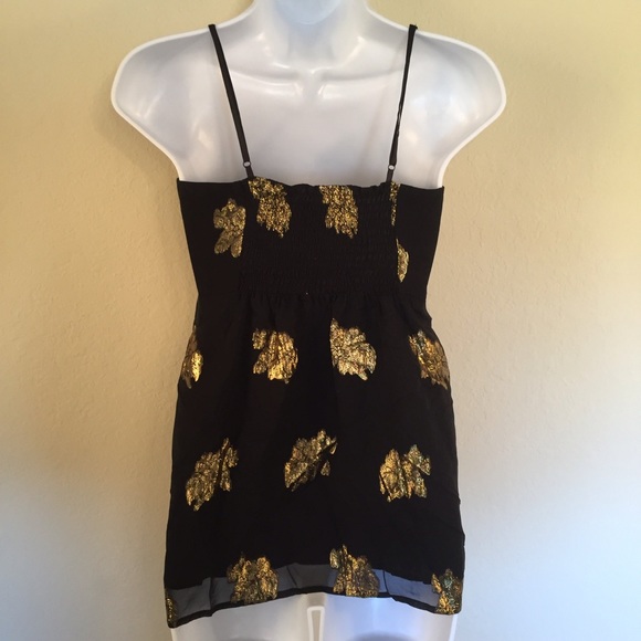 Yumi Kim Black & Gold Tank Top Size XS - Picture 2 of 6