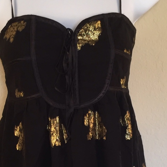 Yumi Kim Black & Gold Tank Top Size XS - Picture 3 of 6