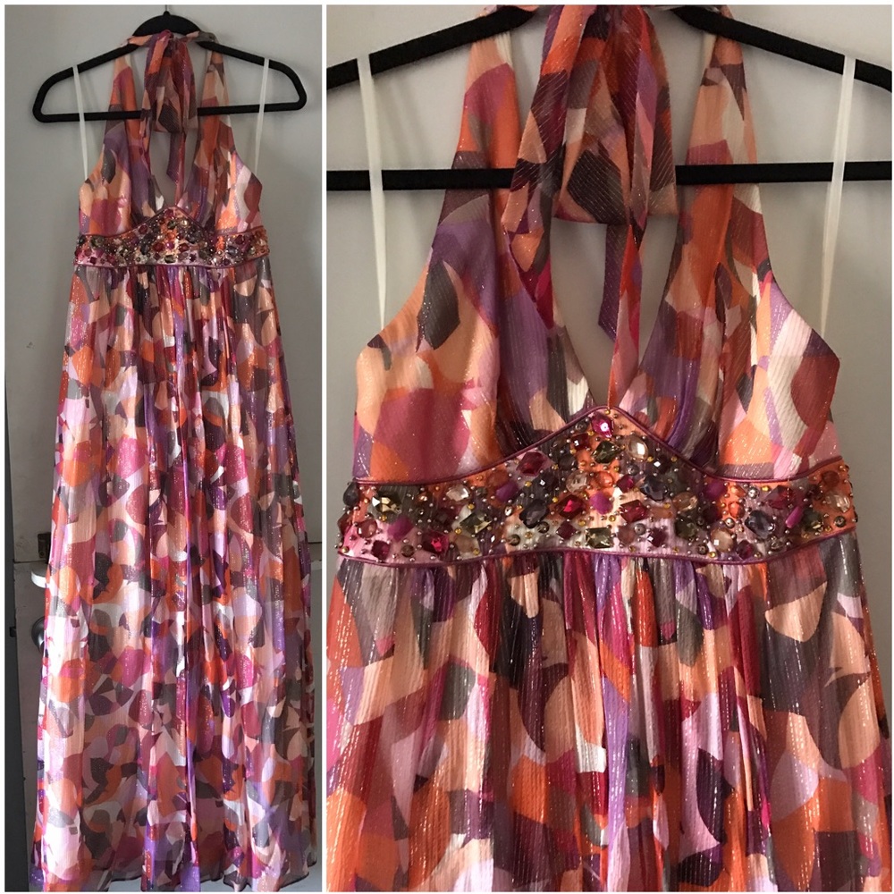BCBG MAXAZRIA jeweled maxi dress