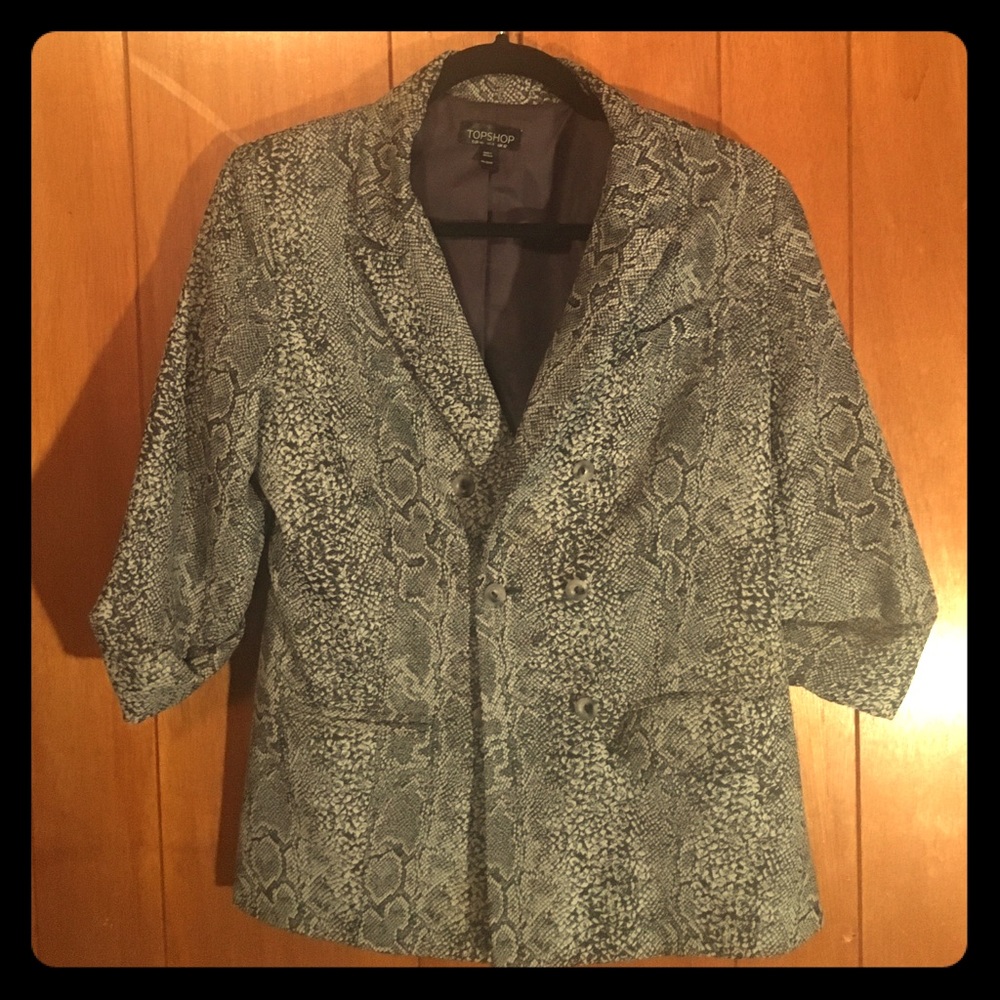 🔥TOPSHOP Snakeskin (Grey/White) Blazer / Jacket