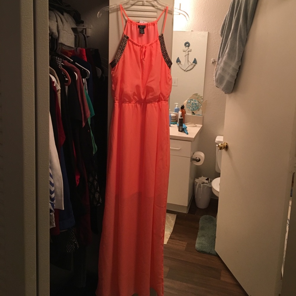 Coral maxi dress