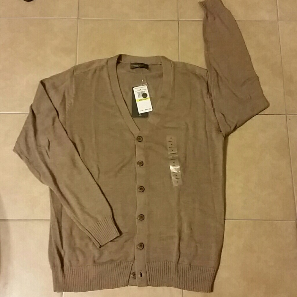 Tan v-neck cardigan