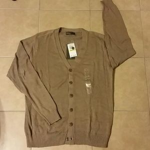 Tan v-neck cardigan