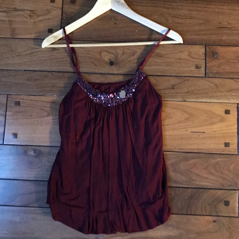 Burgundy Sleeveless Top