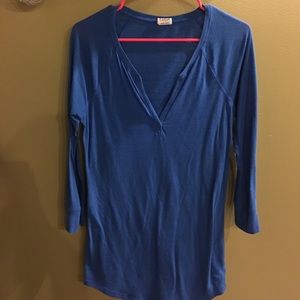 Blue 3/4 Sleeve Top by Pink