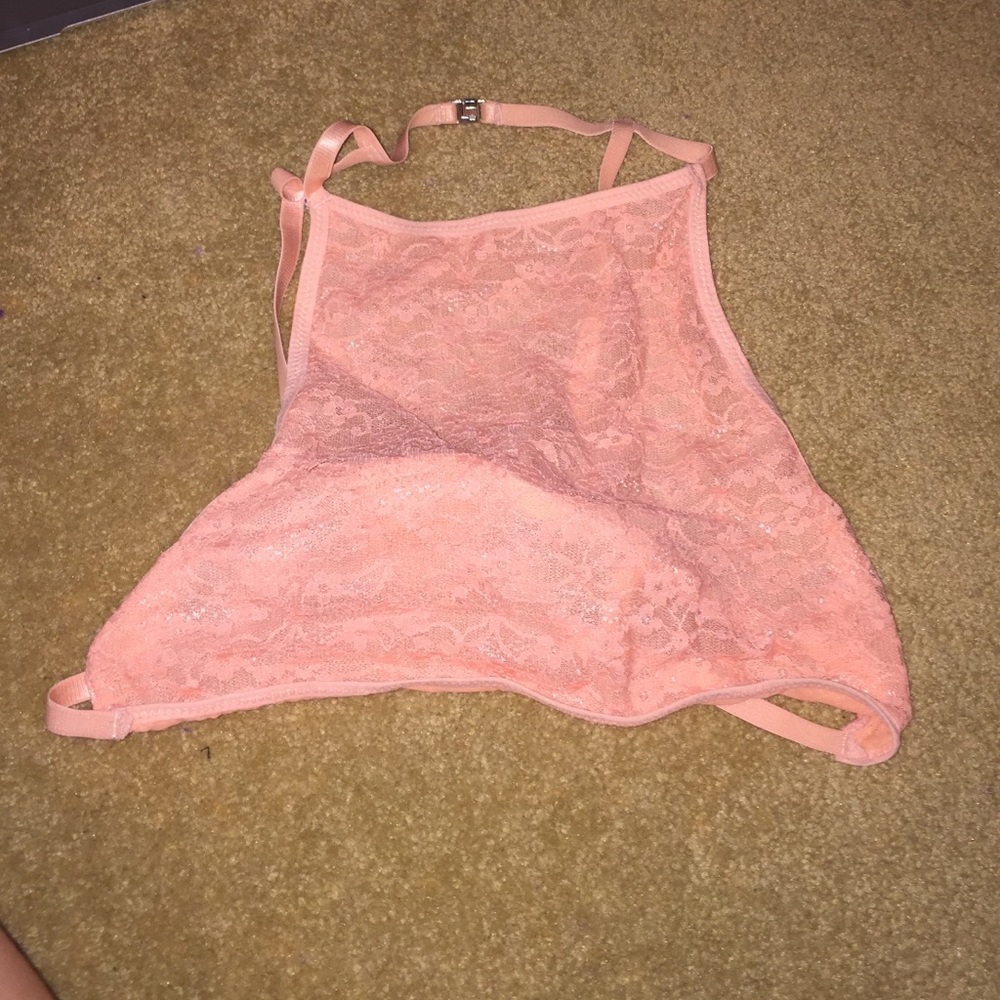 Coral high neck bralette