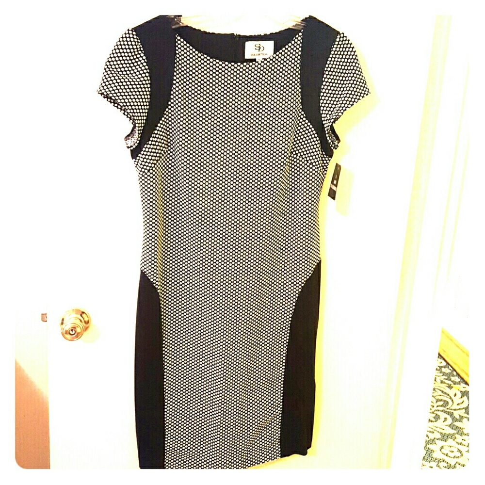 Black and white polka dot dress