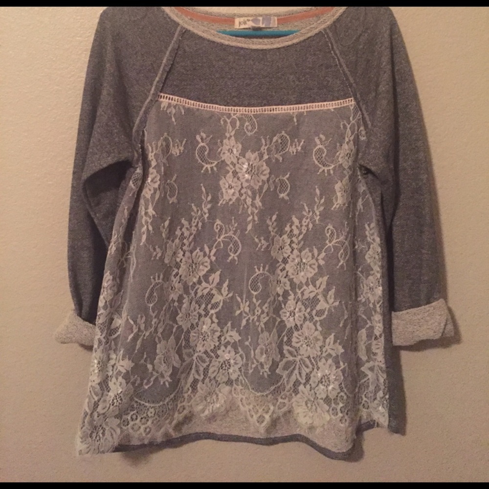 Never worn gray lace sweater
