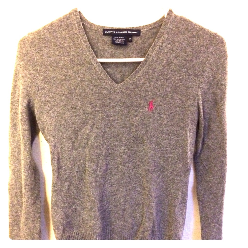 Ralph Lauren merino wool/cashmere grey sweater