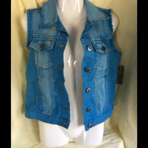Vintage Havana Stressed Denim Vest NW