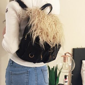 Nasty gal faux shearling mini backpack