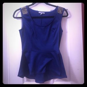 Blue peplum top