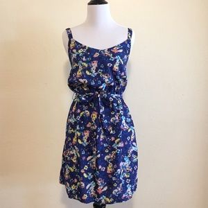 SALE! Blue flower print sleeveless summer dress