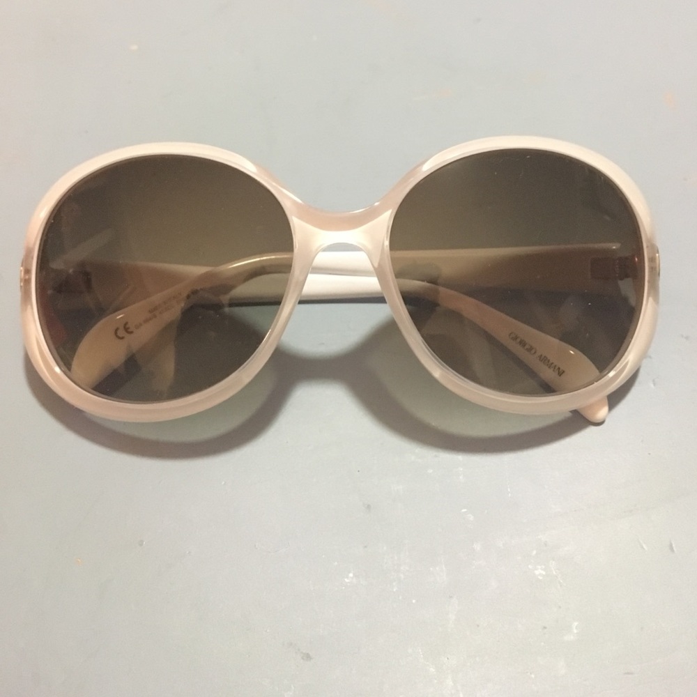 Giorgio Armani, white with silver sunglasses