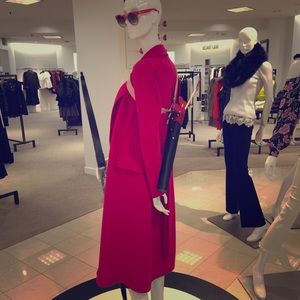 Maje hot pink wool silk blend coat !!!