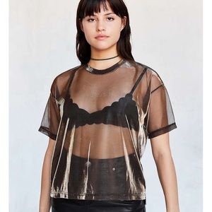 Urban outfitters Metallic Mesh Tee