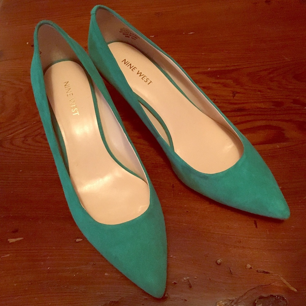 Nine West Margot Suede Pumps (green) 8M