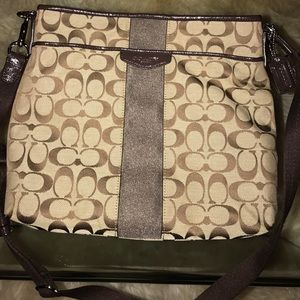 Authentic Coach signature cross-body bag