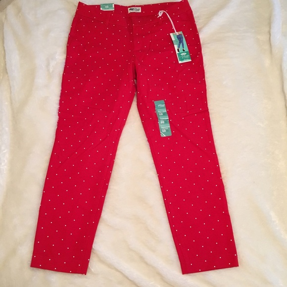 SOLD Red Polka Dot "The Pixie" Ankle Length Pants - Picture 2 of 5