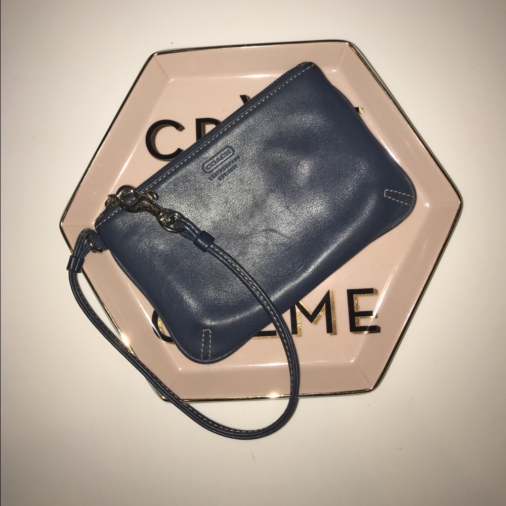Like-New Blue Coach Wristlet