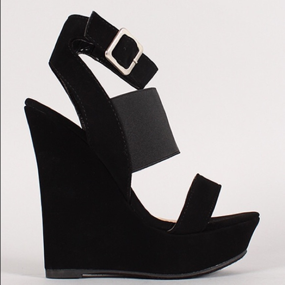Bamboo Pompey 58 Strappy Open Toe Wedge