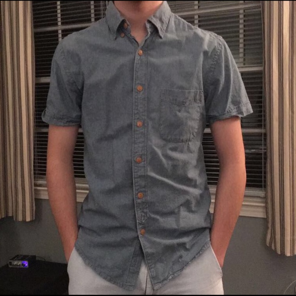 Men's Button Down Jean Shirt
