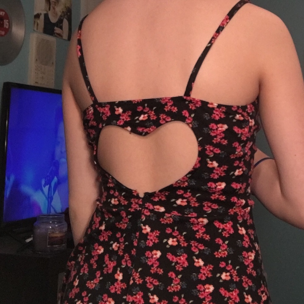Heart cutout floral romper