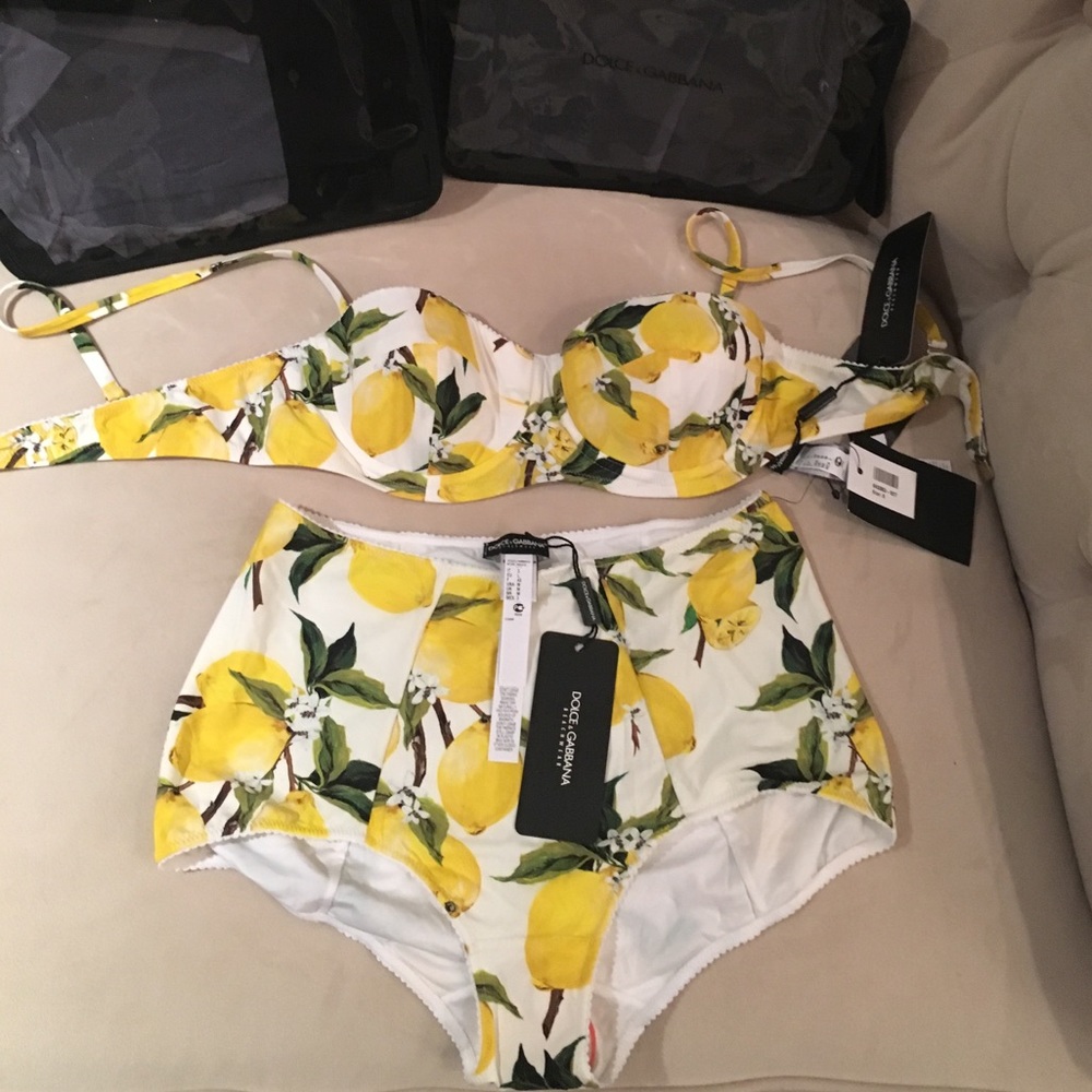 Dolce$Gabbana lemon print swimwear