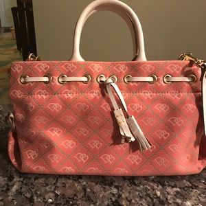 Dooney Bourke Signature Tassel Tote Canvas Leather