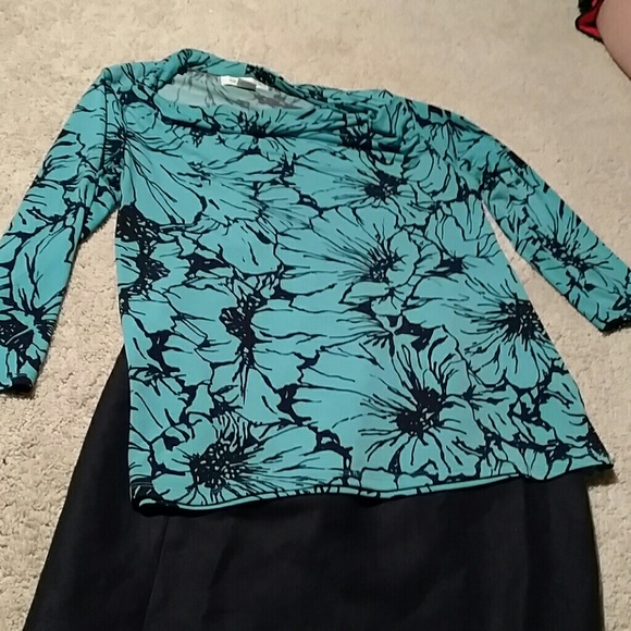 Combo Top and black linen Skirt - Picture 4 of 4