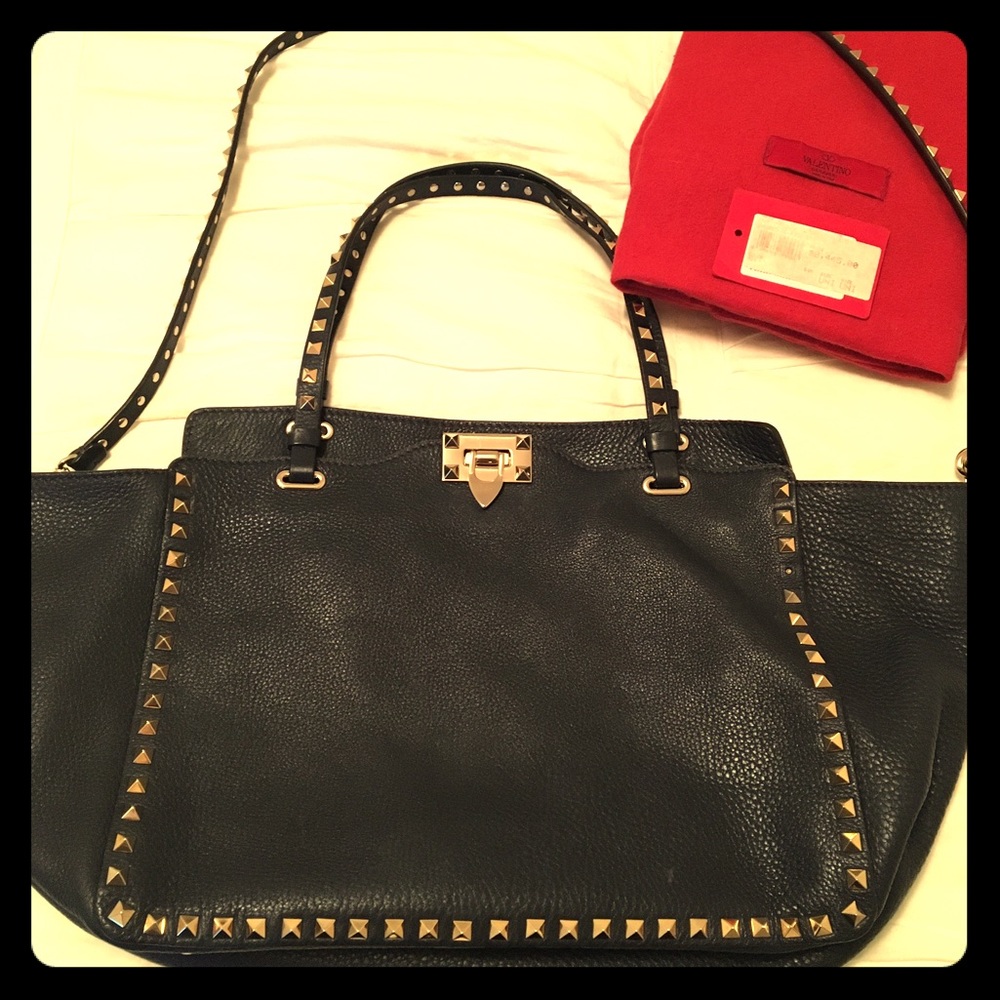 Valentino rock stud tote handbag
