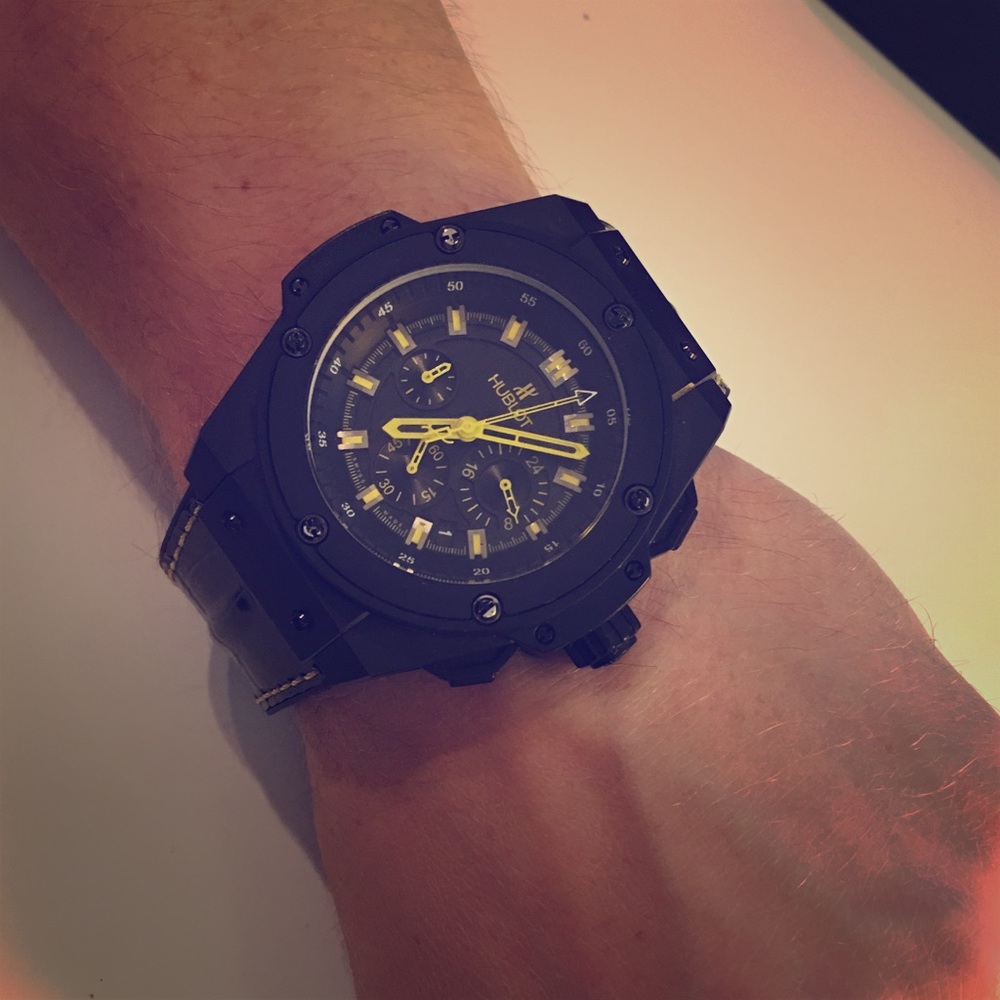 Hublot men's limited edition black croc watch