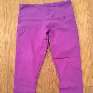 Purple Lululemon Wunder Under Crops