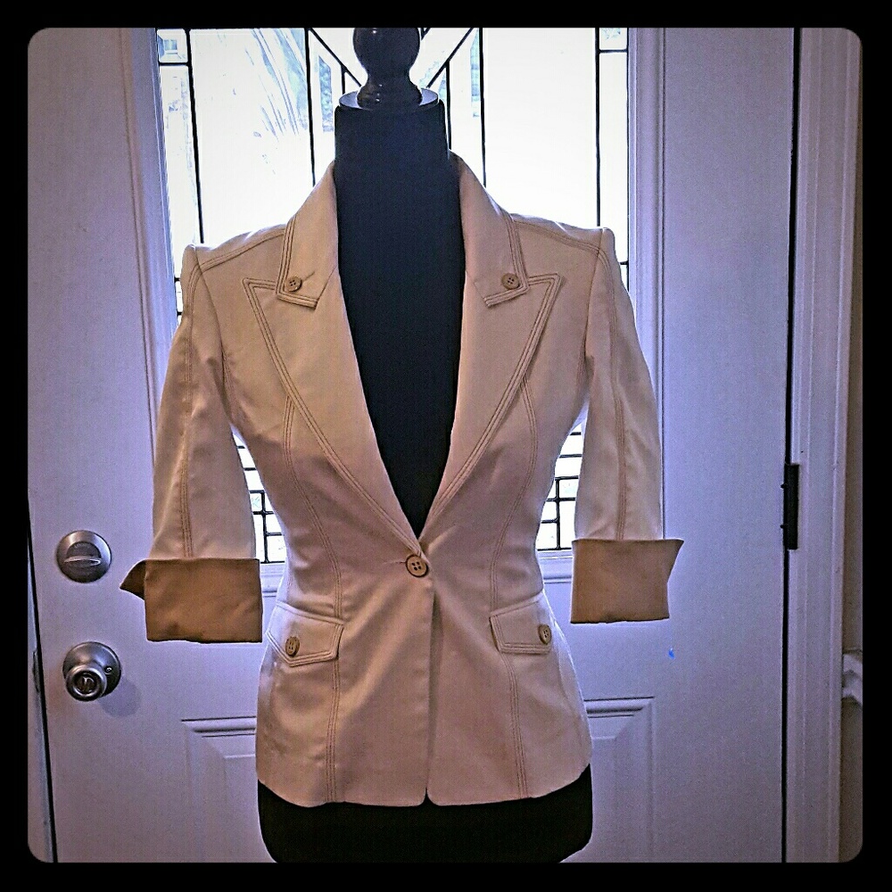 Bebe white and gold jacket