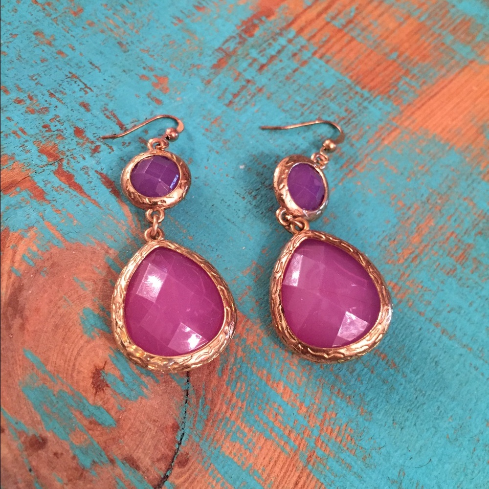 Purple two tear danglers