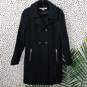 DKNY Wool Blend Walking Coat