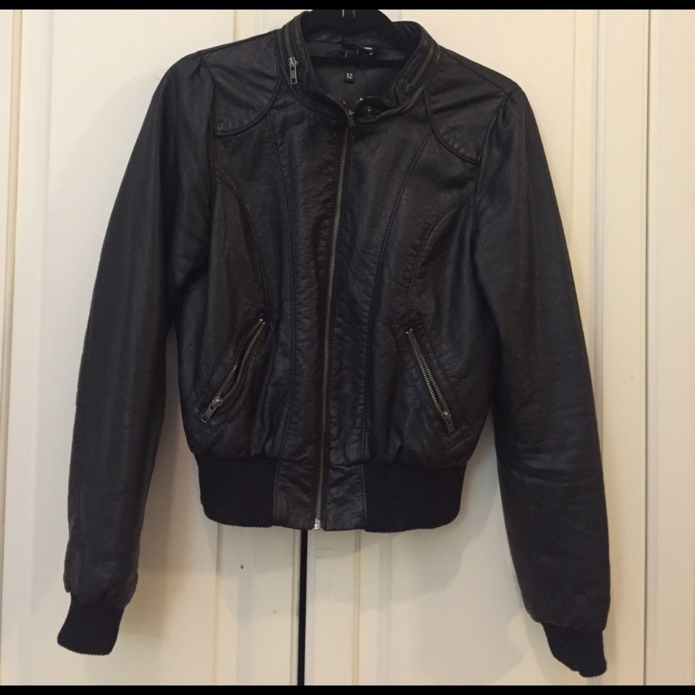 H&M Black Faux Leather Jacket