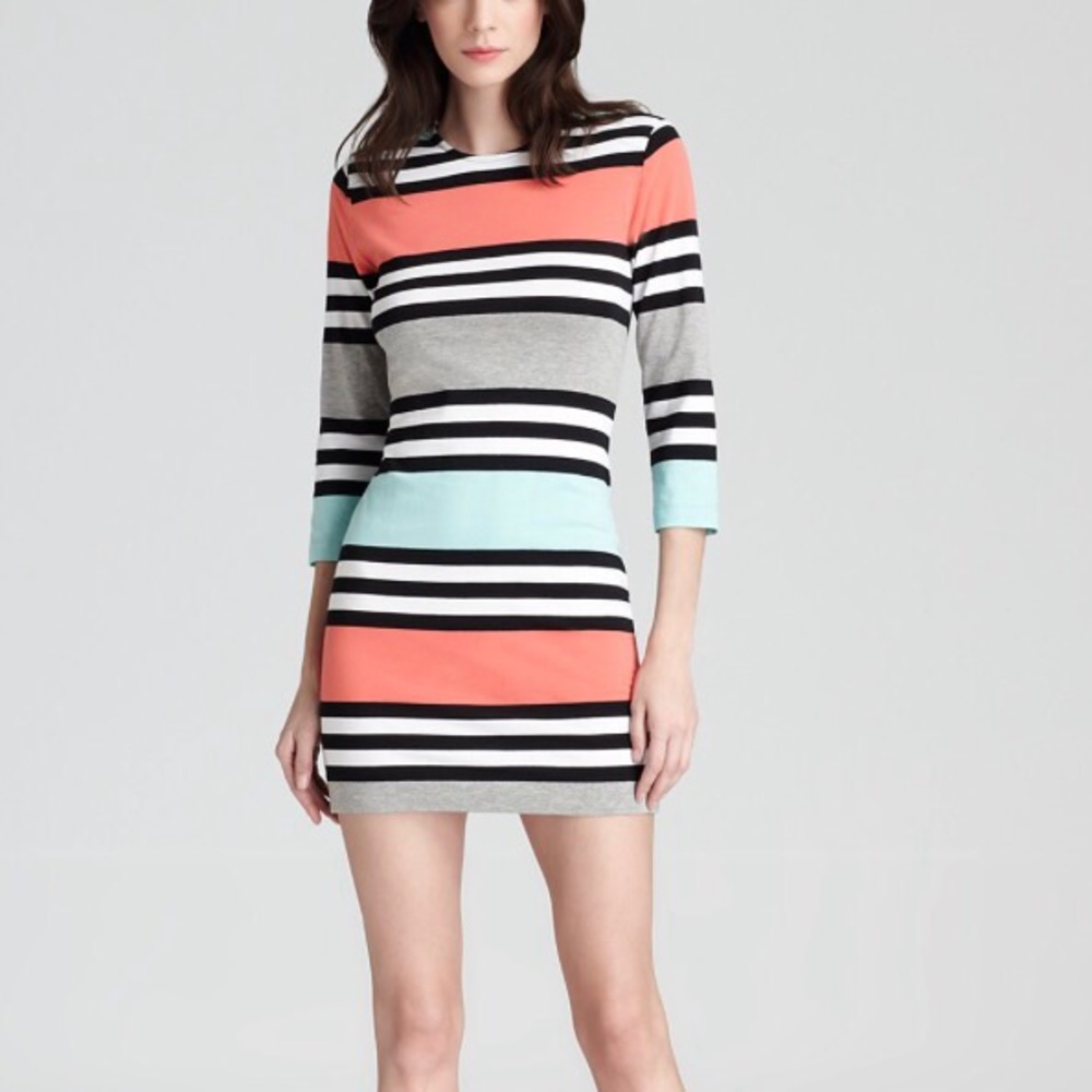 Long sleeve Striped French Connection cotton dress