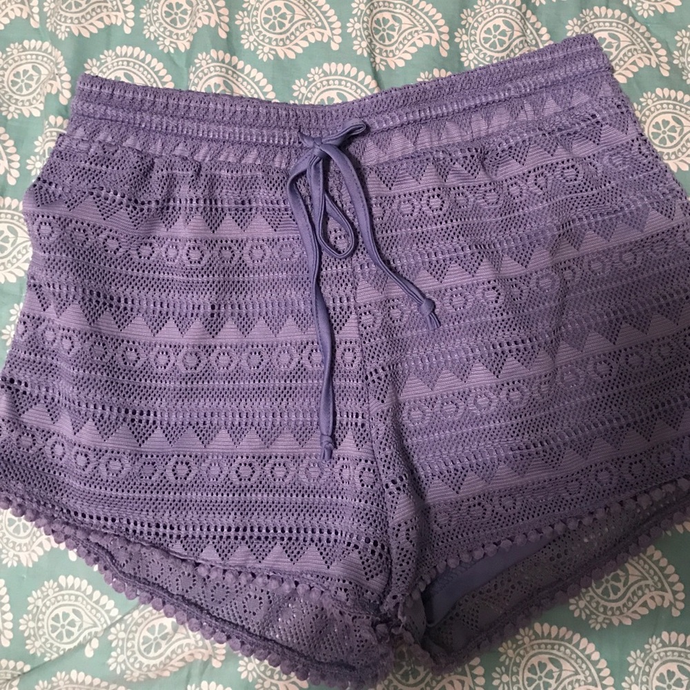 Purple loose fitting shorts