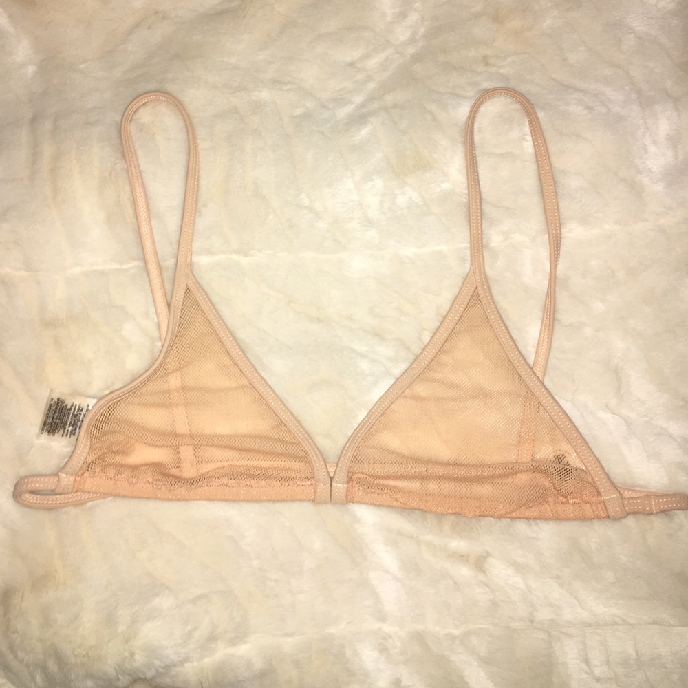 Nasty Gal Minimale Animale blush mesh bikini top