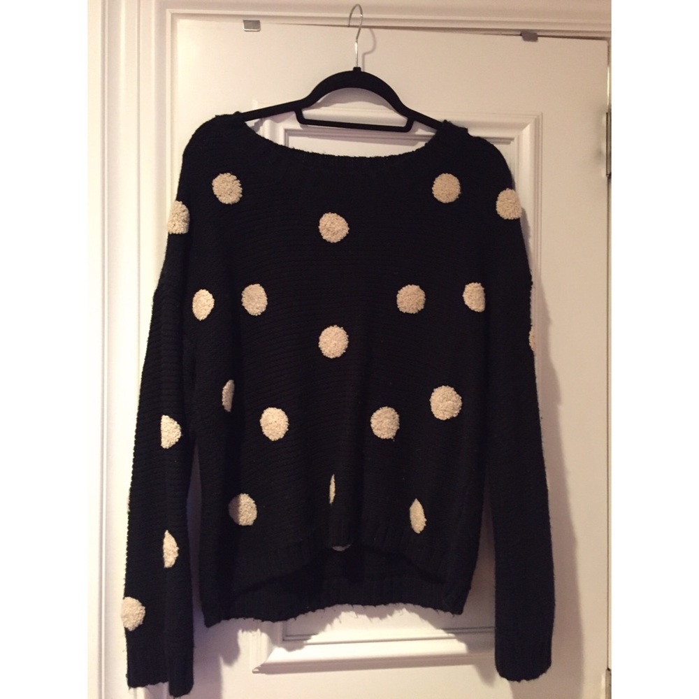 Cute Black Sweater with Beige Spots
