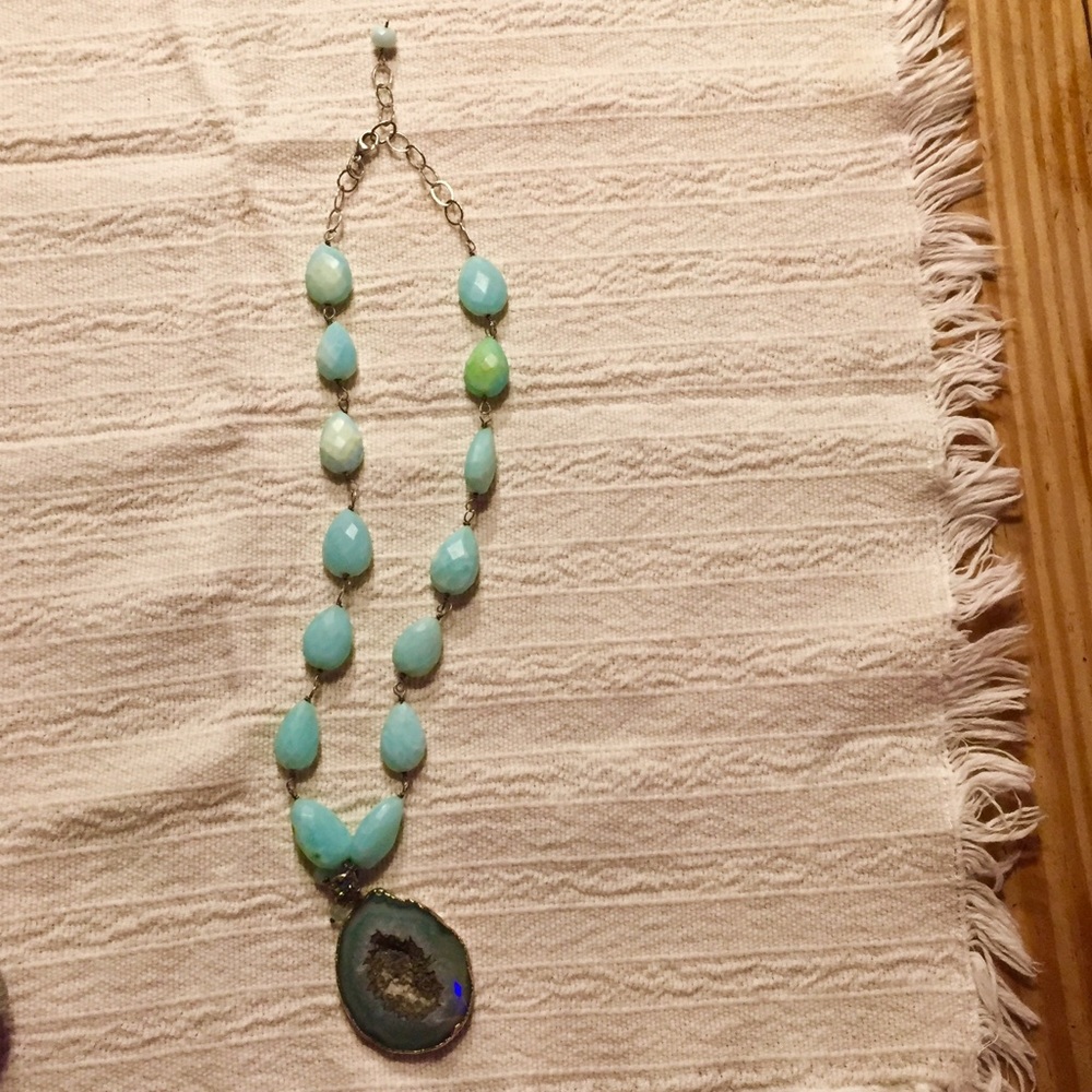 Blue Peruvian Geode Necklace