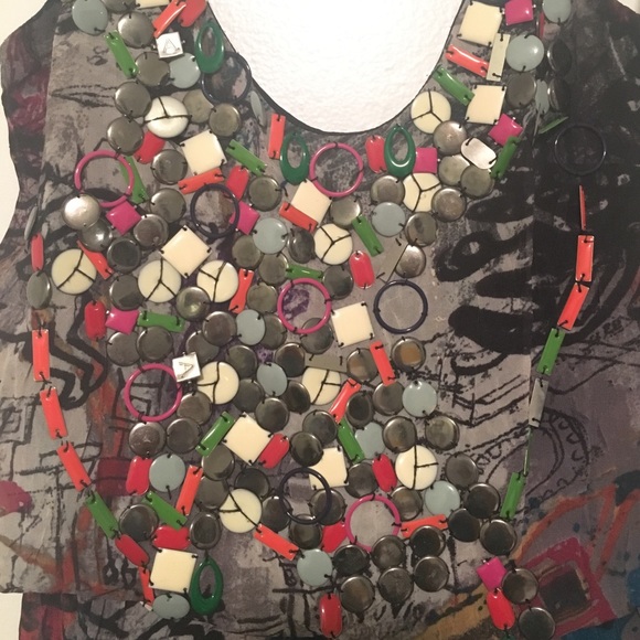 'Black' graffiti print charm embellished dress - Picture 2 of 4