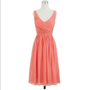 NWT 2P J. Crew Heidi dress in silk in bright coral