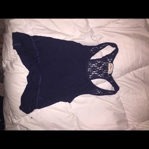 Blue Hollister cropped tank top.
